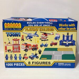 Best Lock Construction Toys Town Police Fire Station Building Playset 1000 piece